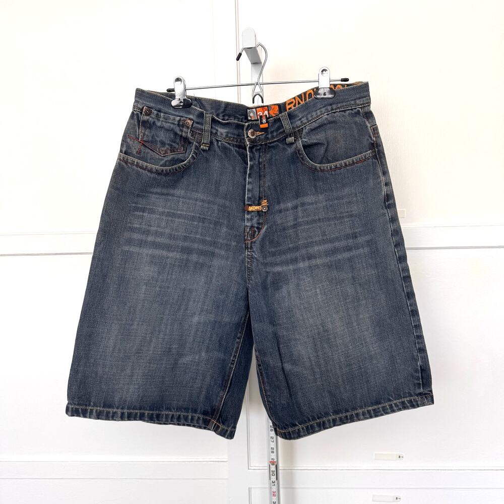 y2k Akademiks baggy jorts denim jean shorts size 34